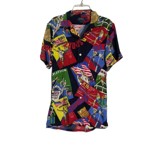 Polo Ralph Lauren Men's Custom Fit Short Sleeve Button Down Shirt Viscose XS - Picture 1 of 4